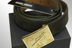 ANTONY MORATO Leather Belt Green Fur