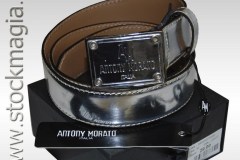 ANTONY MORATO Leather Belt Silver